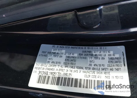 2021 Mazda Cx-30 Select из США, поврежденный, VIN 3MVDMABL1MM251761